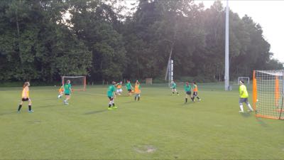 Floyd Central soccer camp training session