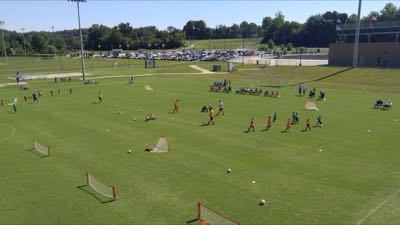 Small-sided game at FC soccer camp