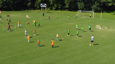 Floyd Central summer soccer camp action