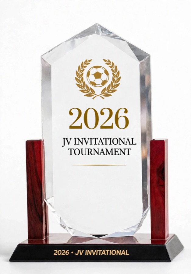 The 2026 JV Invitational Tournament crystal trophy
