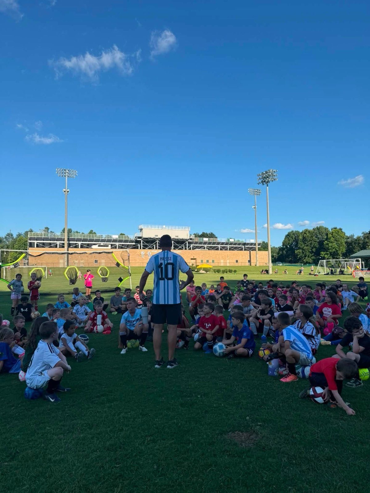 Campers at the Floyd Central summer soccer camp